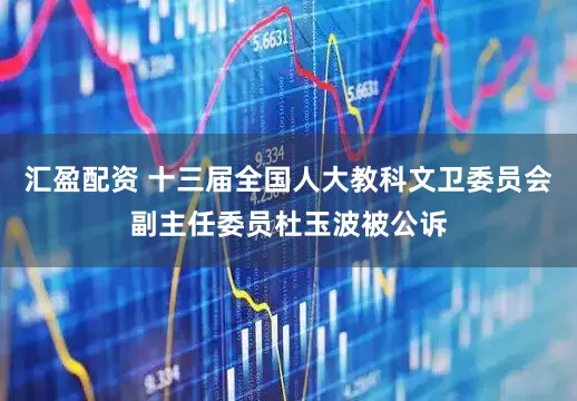 汇盈配资 十三届全国人大教科文卫委员会副主任委员杜玉波被公诉