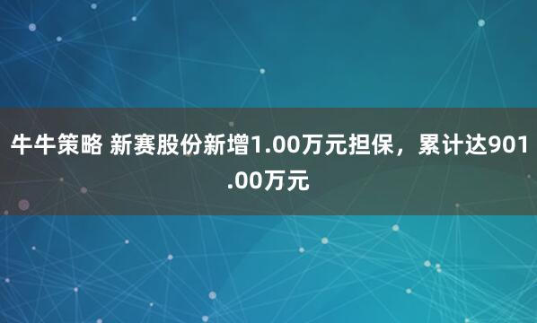 牛牛策略 新赛股份新增1.00万元担保，累计达901.00万元
